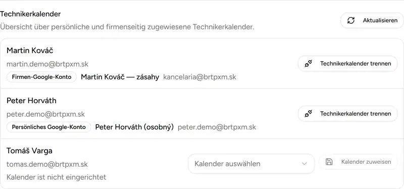 Technikerkalender - Desktop