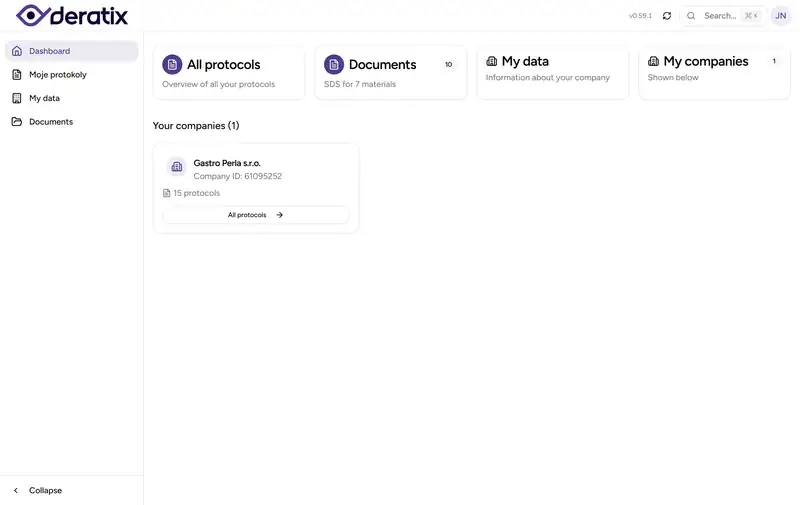 Client portal overview after login - Desktop