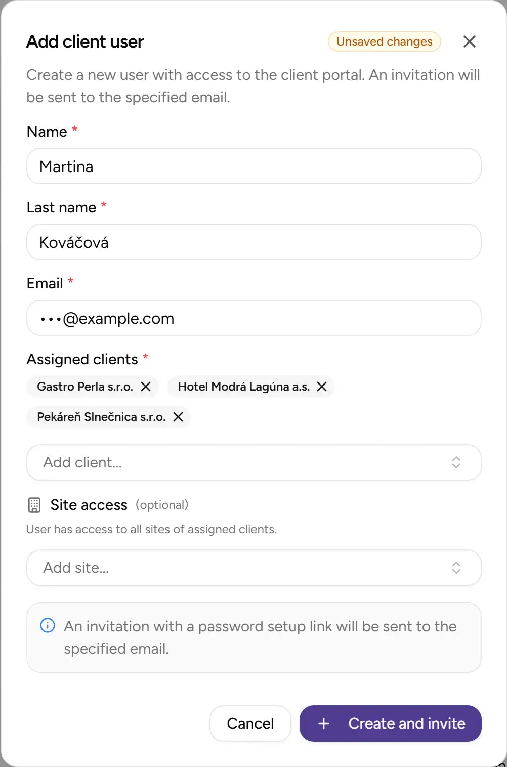 Assigning one user to multiple companies - Desktop