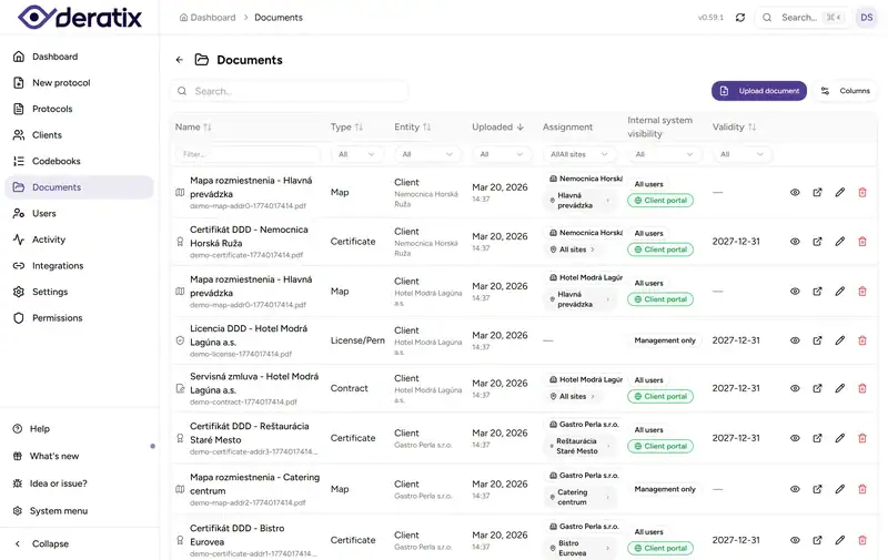 Document management in the application - Desktop