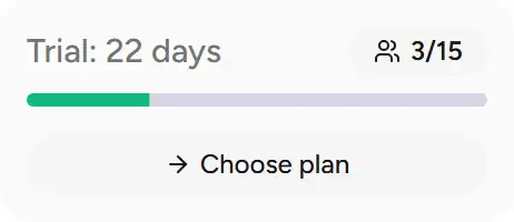 Trial countdown widget - Desktop
