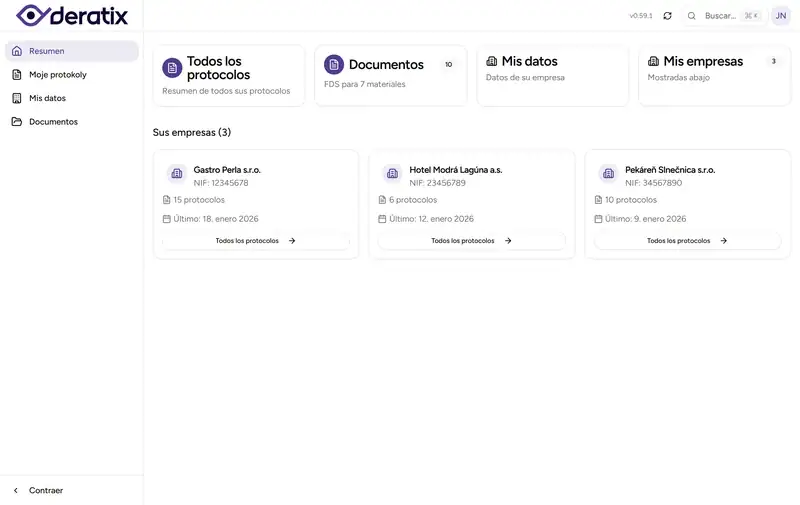 Panel de control con varias empresas asignadas - Desktop