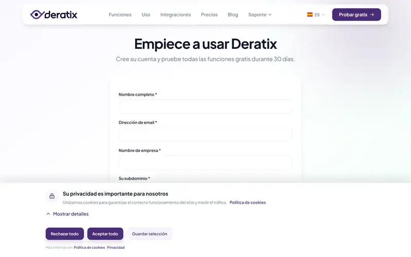 Formulario de registro - Desktop