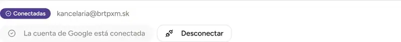 Cuenta de Google de la empresa conectada - Desktop