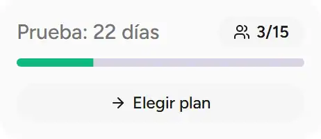 Widget con el botón de upgrade - Desktop
