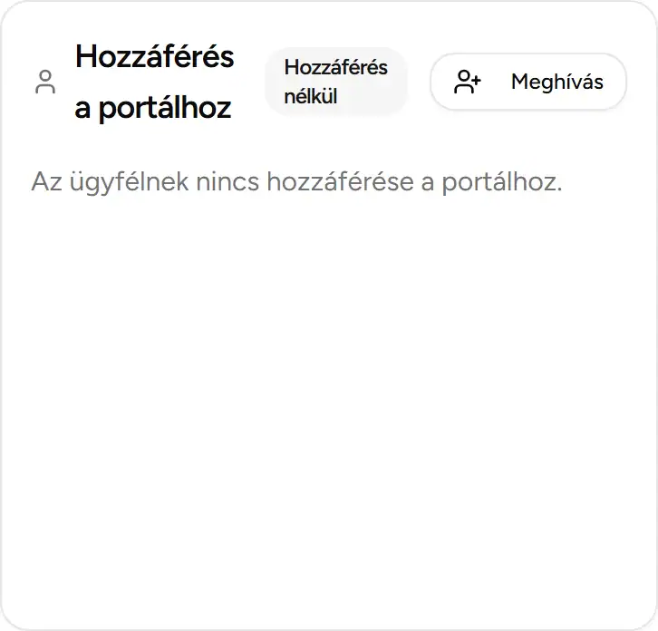 Portálhozzáférés kártya - Desktop
