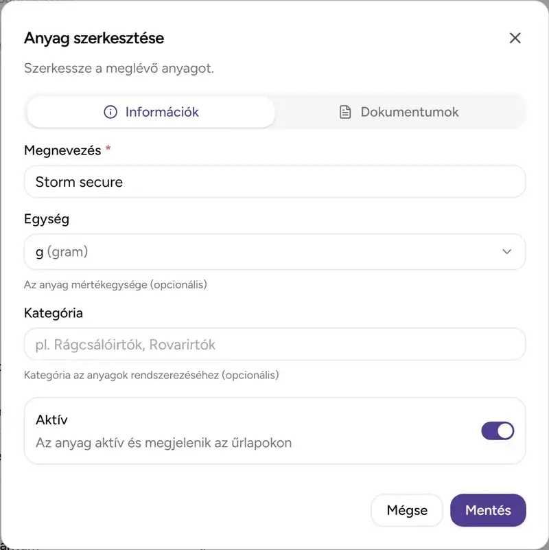 Material edit dialog - Desktop