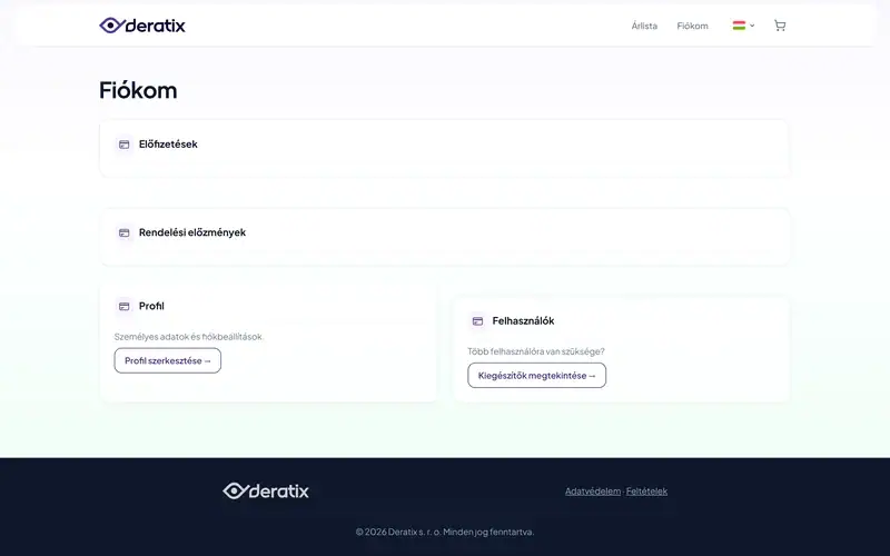 Saját fiók - Desktop