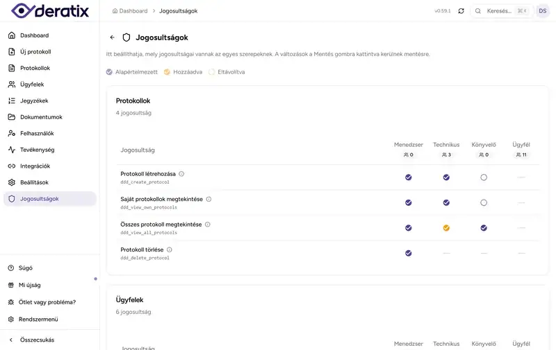 Jogosultságok és szerepkörök - Desktop