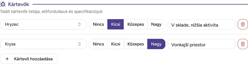Kártevők szakasz - Desktop