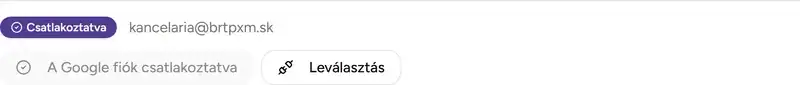 Csatlakoztatott vállalati Google fiók - Desktop
