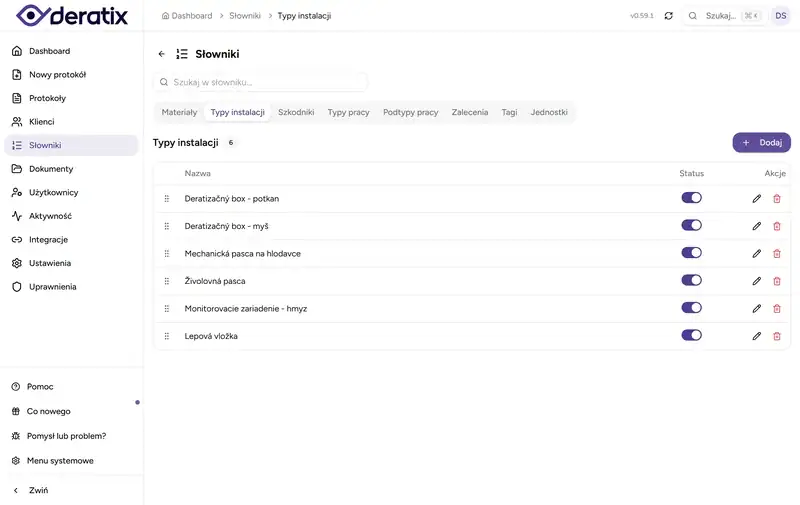 Słownik typów instalacji - Desktop