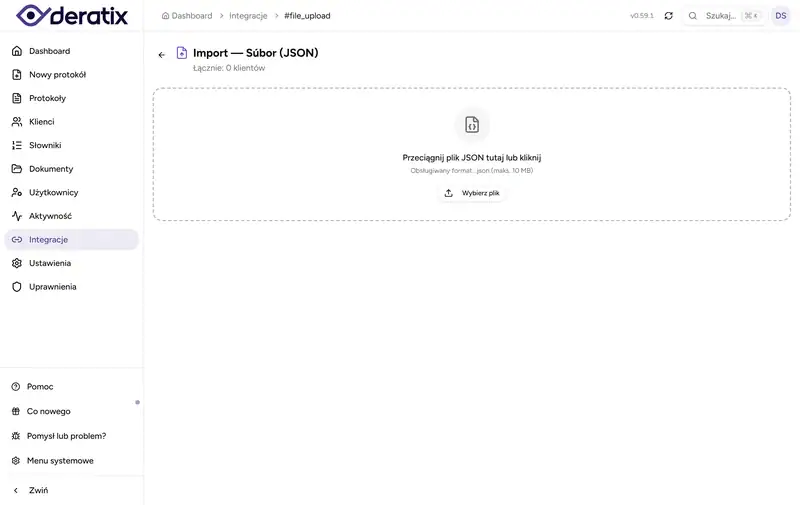 Wgrywanie pliku do importu klientów - Desktop