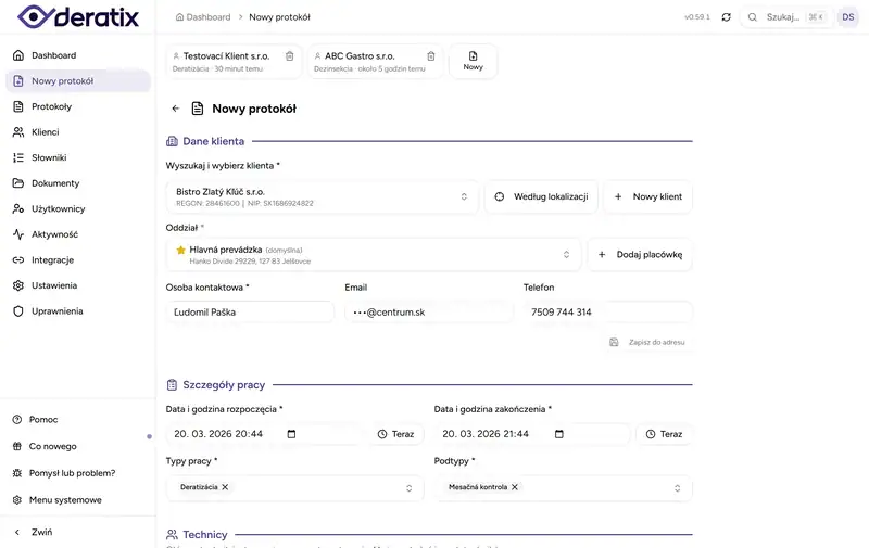 Protokół gotowy przed wyjazdem od klienta