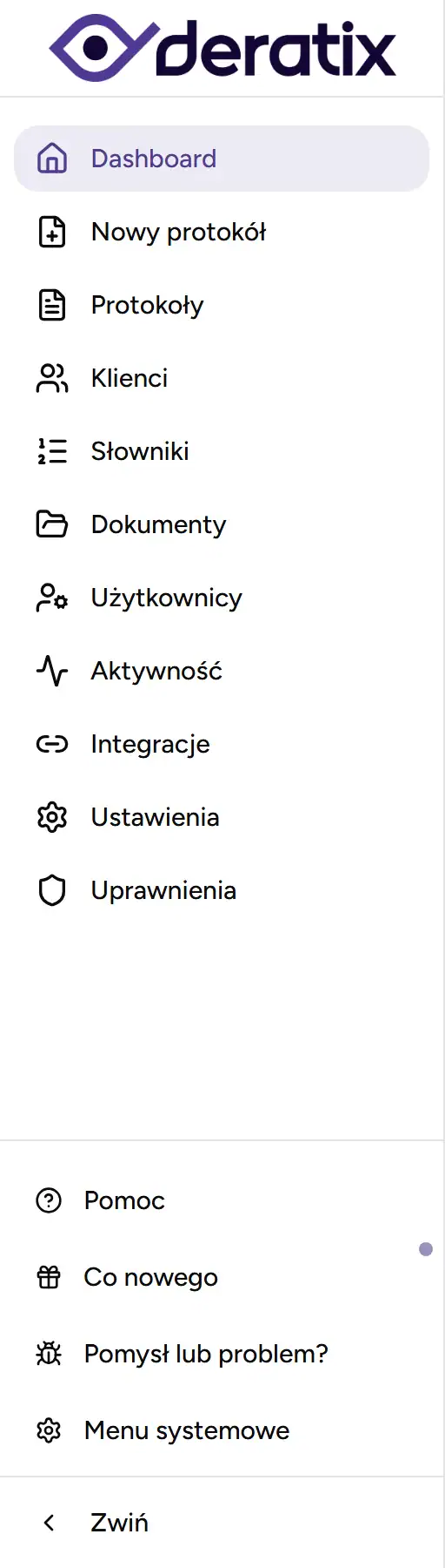Panel boczny - Desktop