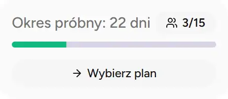 Widget odliczania triala - Desktop