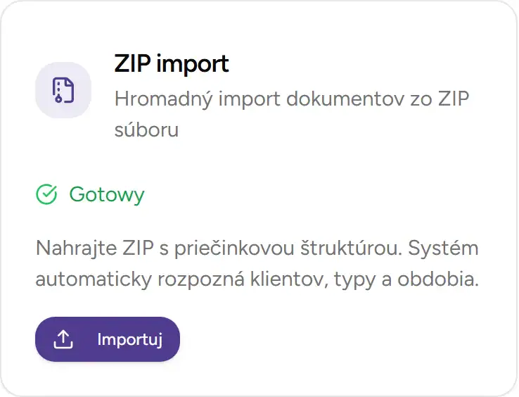 Karta masowego importu w sekcji Integracje - Desktop