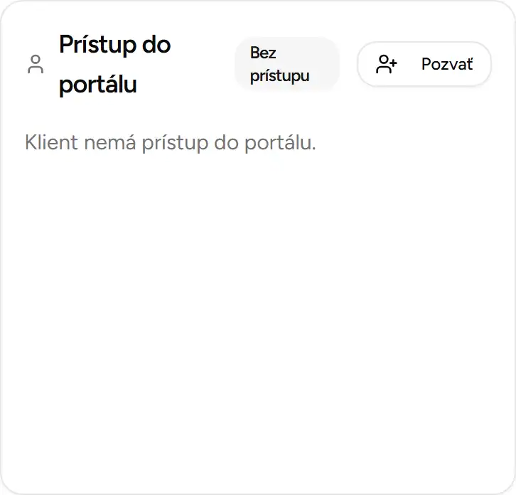 Karta prístupu do portálu - Desktop