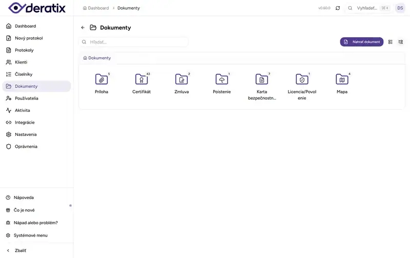 Priečinkové zobrazenie dokumentov podľa typu - Desktop