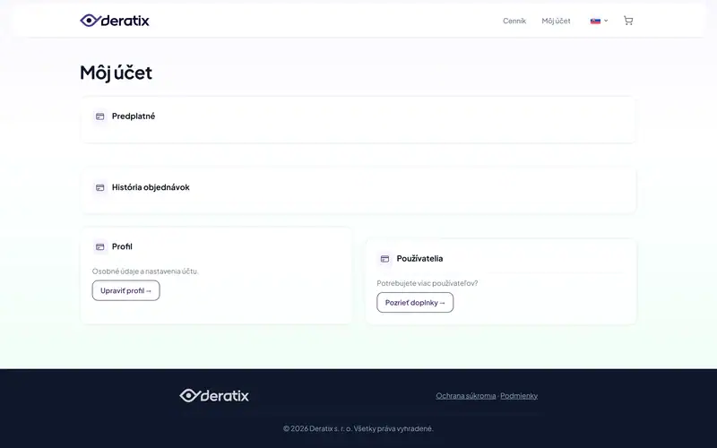 Môj účet - Desktop