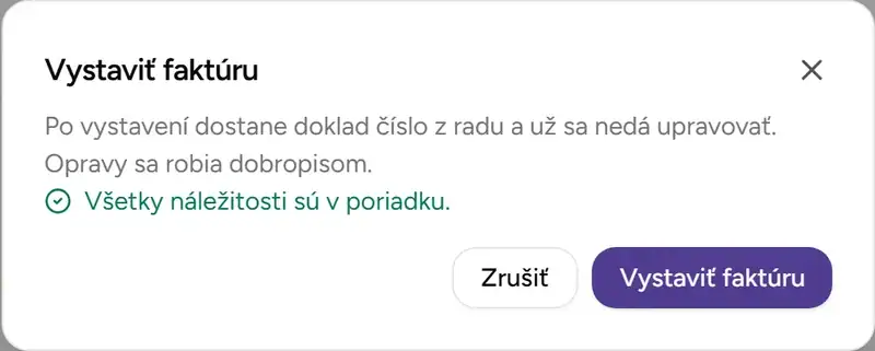 Kontrola pred vystavením - Desktop