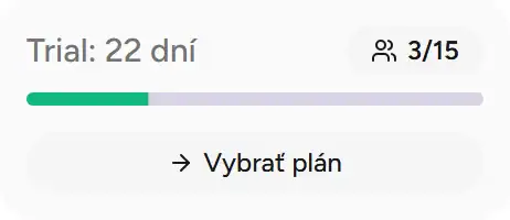 Widget odpočtu trialu - Desktop