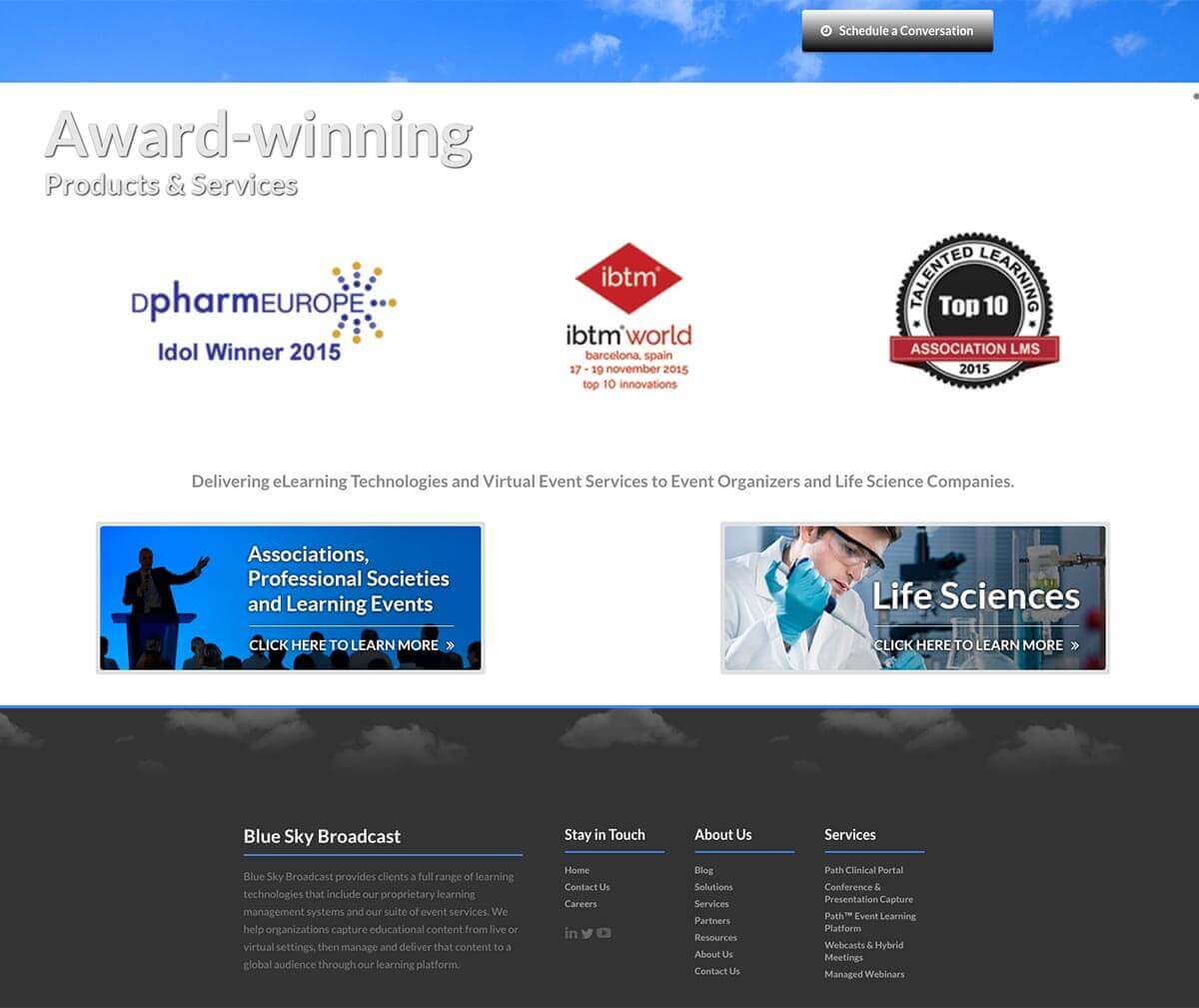 Blue Sky eLearn website before v3