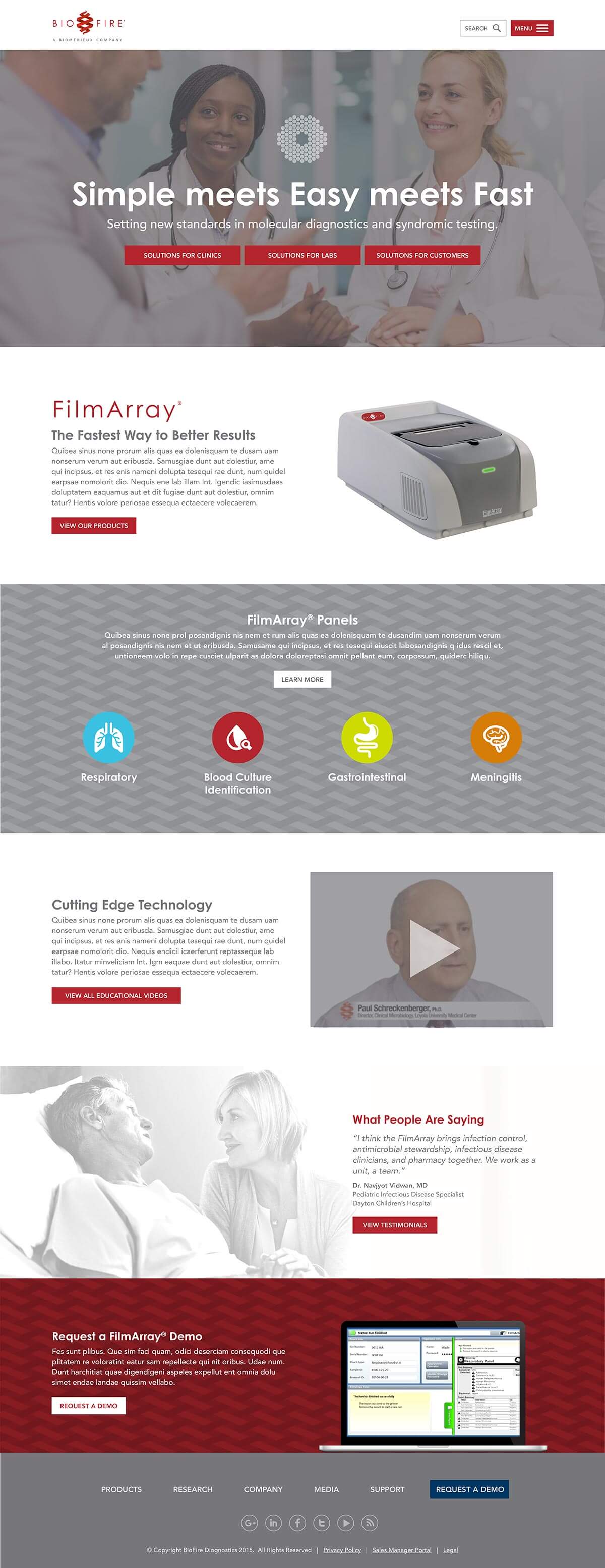 BioFire website home page