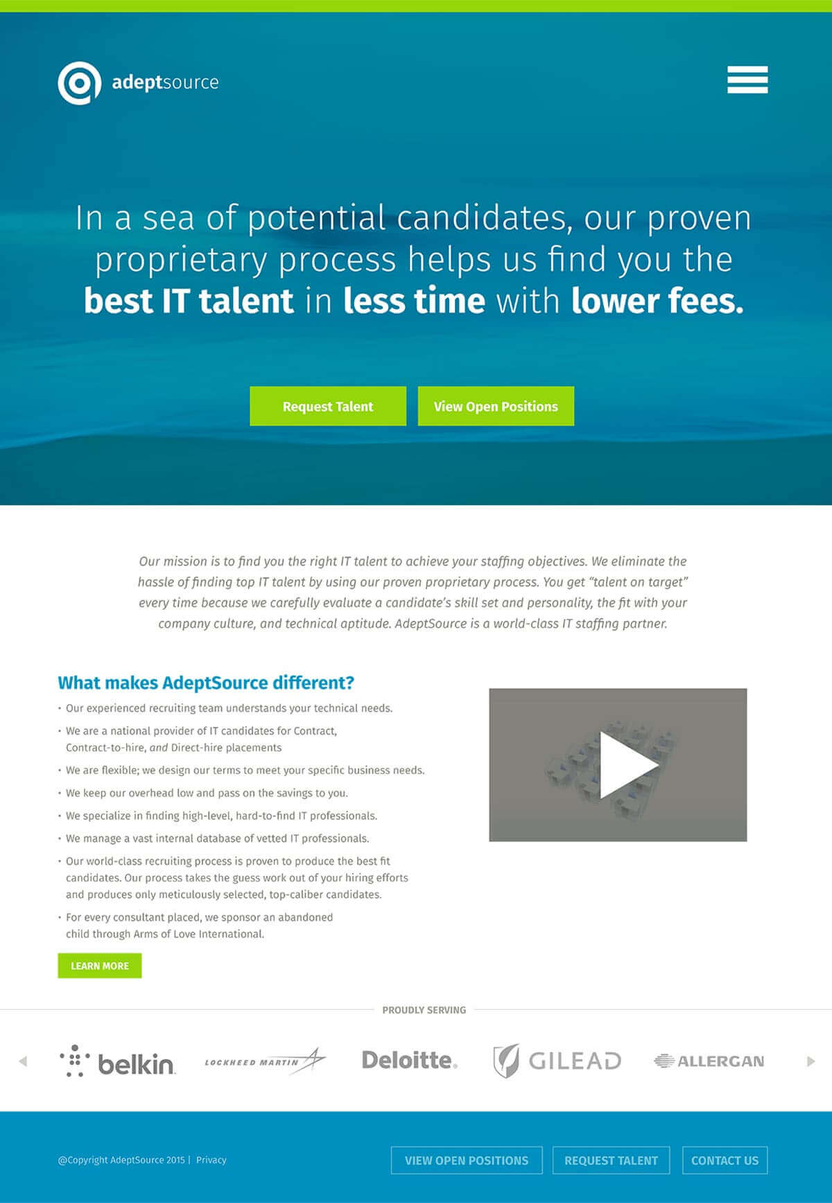 Adeptsource website home page