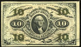 1863 Third Issue 10 Cent Notes Fractional Currency