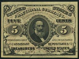 1863 Third Issue 5 Cent Notes Fractional Currency