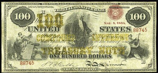 1863 One Hundred Dollar Compound Interest Treasury Note