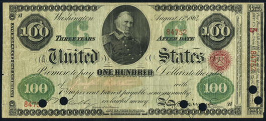 1864 One Hundred Dollar Interest Bearing Notes 3yr
