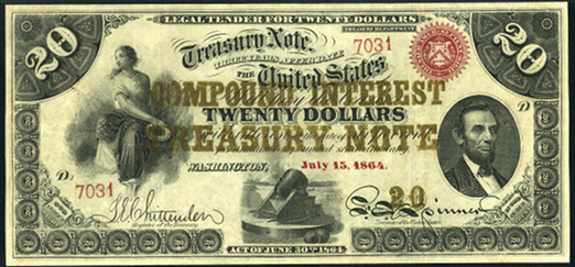 1864 Twenty Dollar Compound Interest Treasury Note