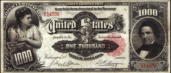 1891 One Thousand Dollar Silver Certificate