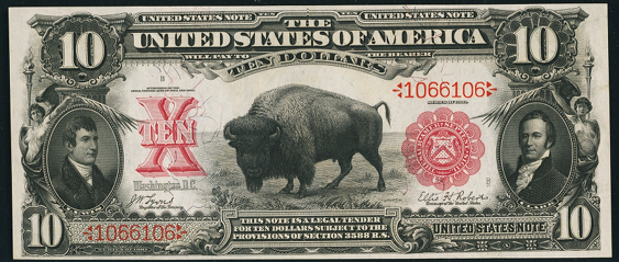 1901 Ten Dollar Legal Tender Or United States Note