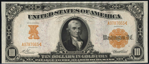 1907 Ten Dollar Gold Certificate