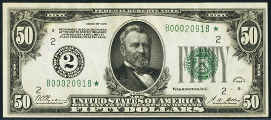 1928 Fifty Dollar Federal Reserve Note