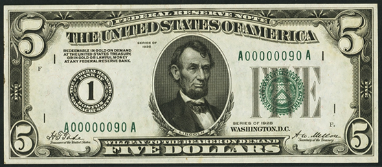 1928 Five Dollar Federal Reserve Note