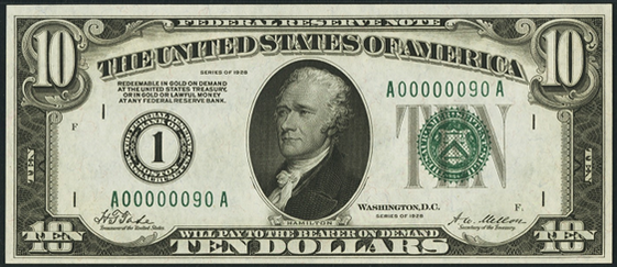 1928 Ten Dollar Federal Reserve Note