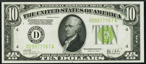 1928c Ten Dollar Federal Reserve Note
