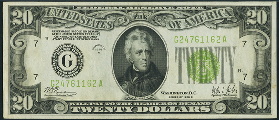 1928c Twenty Dollar Federal Reserve Note