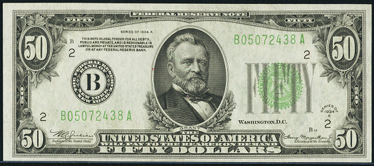 1934a Fifty Dollar Federal Reserve Note