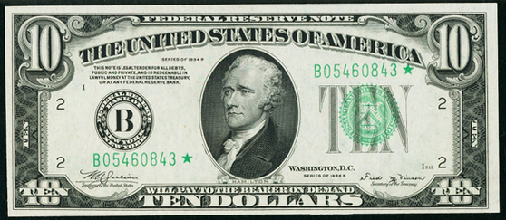 1934b Ten Dollar Federal Reserve Note