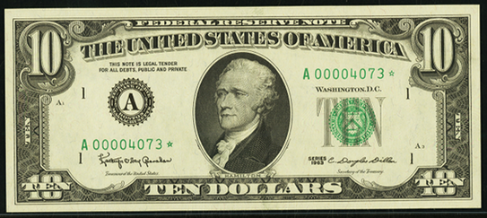 1977a Ten Dollar Federal Reserve Note