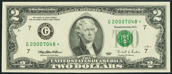 2003 Two Dollar Federal Reserve Notes FW
