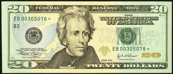 2004a Twenty Dollar Federal Reserve Note