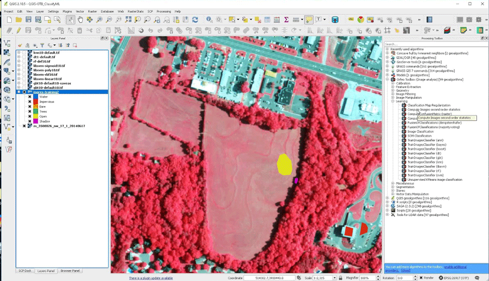 Using the Orfeo toolbox within QGIS for deep learning. Image: GeoFranker