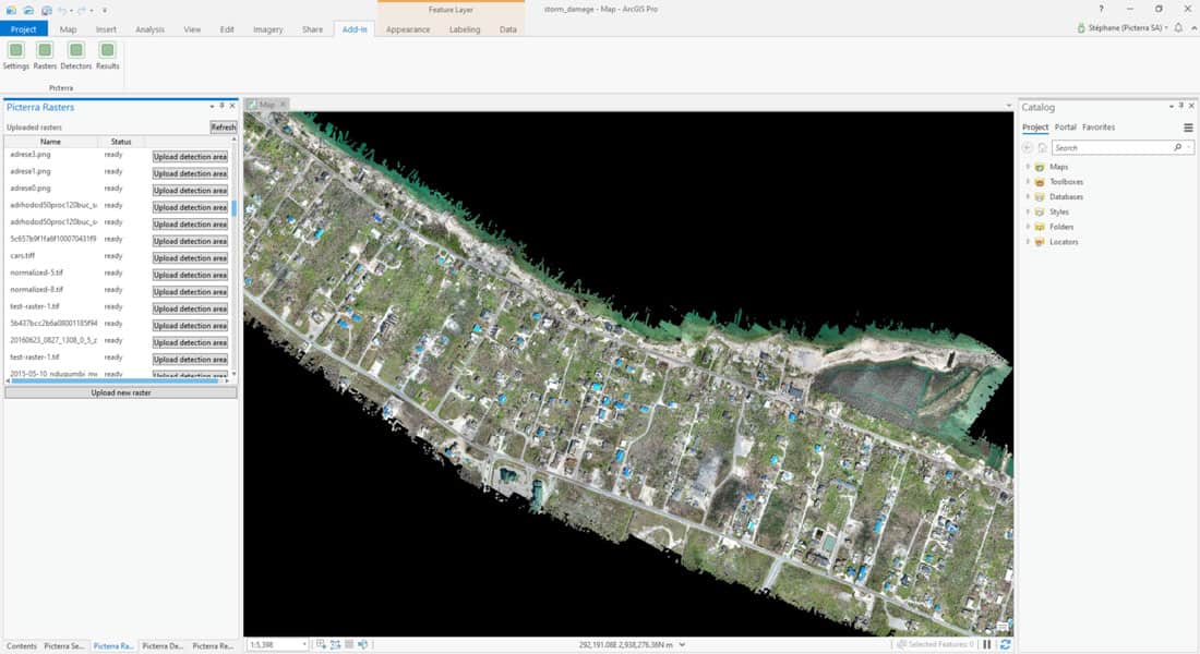 Picterra offers both an ArcGIS and QGIS plugin for using its service within a GIS desktop environment. Screenshot: Picterra.
