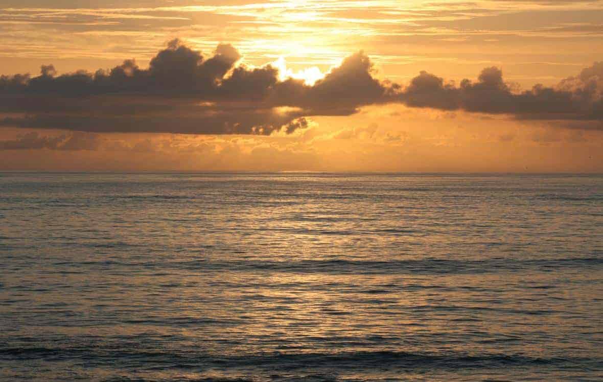 Atlantic Ocean sunrise as seen from a Florida beach. Photo: Randolph Femmer, USGS. Public domain